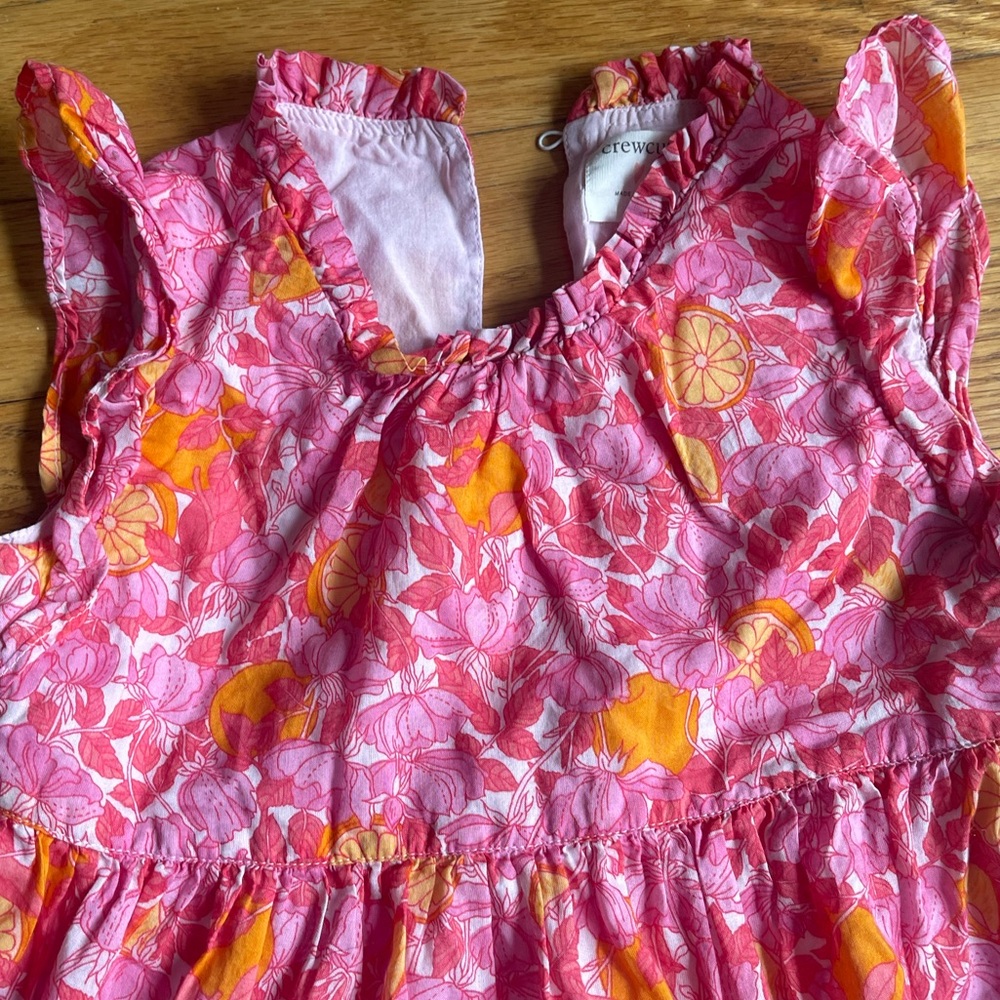 Crewcuts by J Crew - Kids Pink and Orange Sundress with Flutter Sleeves - Picture 8 of 11